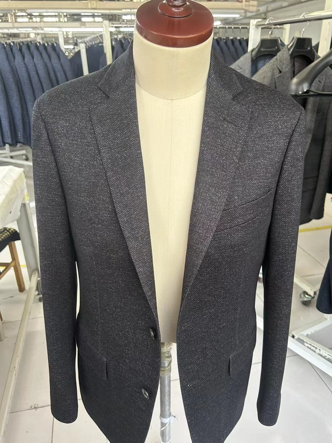 毛制机织男式大衣