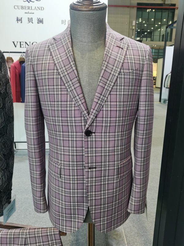男士商务正装职业装 粉色格子
